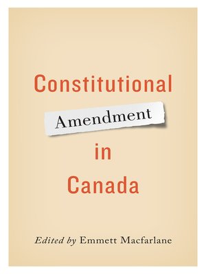 cover image of Constitutional Amendment in Canada